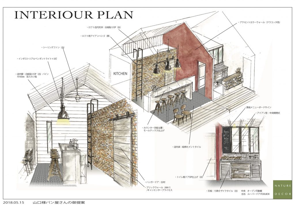 山口様パン屋さん内観提案